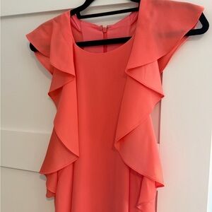 BCBGMaxAzria Coral Ruffle Mini Dress